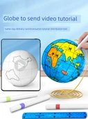 DIY Dünya Küresi Kiti - Beyaz 12cm Küre Seti - 3