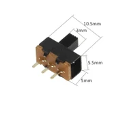 3 Pin SPDT On Off Kulaksız Sürgülü Anahtar 180° SS12F17G5 - 1000 Adet - 5