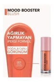 FLORMAR Mood Booster Yoğun Pigmentli & Doğal Işıltılı Likit Allık / Özel Uçlu Aplikatör - 3