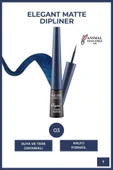 NOTE Elegant Matte Dipliner Waterproof Suya Dayanıklı - 03 Navy Blue - Mavi - 1