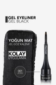 FLORMAR Özel Fırça Başlıklı Yoğun Pigmentli Mat Jel Eyeliner-gel Eyeliner-001 Gel Black-8690604591879 - 5