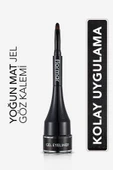 FLORMAR Özel Fırça Başlıklı Yoğun Pigmentli Mat Jel Eyeliner-gel Eyeliner-001 Gel Black-8690604591879 - 1