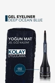 FLORMAR Özel Fırça Başlıklı Yoğun Pigmentli Mat Jel Eyeline -gel Eyeliner-02 Oceanblue-8690604591886 - 5