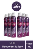 She Is Sexy Women Long Lasting Deodorant 150 ml 6 Adet - 1