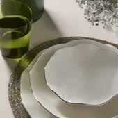 GÜRAL PORSELEN NESRİN 18 PARÇA 6 KİŞİLİK YEMEK TAKIMI GÜMÜŞ FİLE  KY 220 - 3