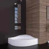 Sırduş 90x90x16 Oval Oturmalı Duş Teknesi - 1