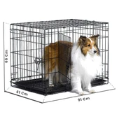 Metal Kedi Köpek Kafesi 91x61x66 Cm Siyah - 2