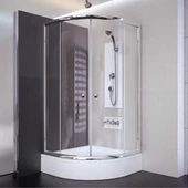 Sırduş 90x90x180 Oval Parlak Profil Şeffaf Cam Duş Kabini - 1