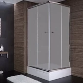 Sırduş 120x80x180 Dikdörtgen Parlak Profil Komple Kumlu Cam Duş Kabini - 1