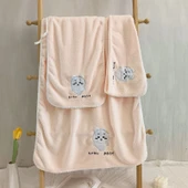 Çizgi Film Sevimli Tavşan Saç Kurutma Bonesi - Pembe - 25x65cm - 3