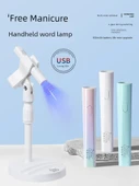 Taşınabilir El Tipi Oje Kurutma Lambası - İnci Beyazı + Braket - 2
