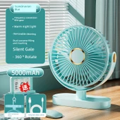 Masa Fanı - İskandinav Mavisi - 5000mAh - Şarjlı - 1