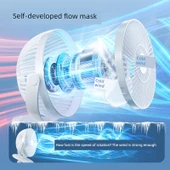 USB Klip Fan - Derin Deniz Mavisi - 10000mAh - Taşınabilir Masaüstü Mini Fan - 720 Derece Sallanma - 6