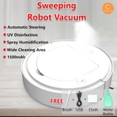 Otomatik Kablosuz Akıllı Robot Süpürge Nemlendirici - A3 Siyah - 3