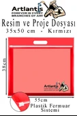 Plastik Fermuarlı Proje Dosyası 35x50 cm 1 Adet Tutmaçlı 38x55 cm Resim ve Proje Ödev Dosyası El Tutmalı - 1