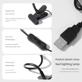 Çok Fonksiyonlu LED Tırnak Kirpik Lambası - Beyaz LED Masa Lambası Üç Renk Işık Ayarı - 5