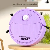 Otomatik USB Şarjlı Süpürge Robot Vakum Temizleyici - Sarı - 8018 Şarjlı - 2
