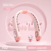 Halterneck Fan - Hello Kitty - 8000m Geliştirilmiş Versiyon - 10 Saat Pil Ömrü - 5. Vites - Buz Soğutma - 1