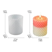 Silikon Mum Boncuk Kabarcıklı Sabun Kalıbı Sütun Mum Kalıbı 6.7X7.8 CM - 6