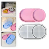 Epoksi Silikon Kalıp Oval Mini Tepsi Yuvarlak Bölmeli 18.4X9.9 CM - 1