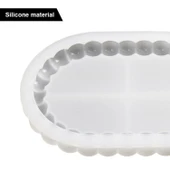 Silikon Kalıp Epoksi Taş Tozu Beton Oval Mini Misketli Bubble Tepsi Kalıbı 17.2X12 CM - 5