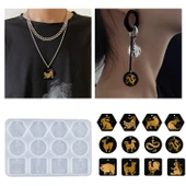 Epoksi Silikon Kalıp 12 Farklı Hayvan Kolye Küpe Kalıbı - 1
