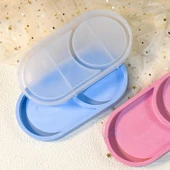 Epoksi Silikon Kalıp Oval Mini Tepsi Yuvarlak Bölmeli 18.4X9.9 CM - 6