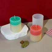 Silikon Mum Boncuk Kabarcıklı Sabun Kalıbı Sütun Mum Kalıbı 6.7X7.8 CM - 3