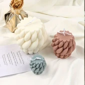 Silikon Mum Yağmur Damlası Şekilli Büyük Boy 3D Geometrik Kavisli Sütun Sabun Kalıbı - 1