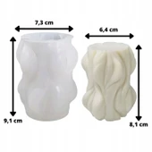 Silikon Büyük Dalga Mum Kalıbı Sütun Mum Kalıbı 9.1X7.3 CM - 3