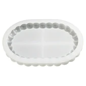 Silikon Kalıp Epoksi Taş Tozu Beton Oval Mini Misketli Bubble Tepsi Kalıbı 17.2X12 CM - 1