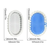 Silikon Kalıp Epoksi Taş Tozu Beton Oval Mini Misketli Bubble Tepsi Kalıbı 17.2X12 CM - 3