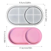 Epoksi Silikon Kalıp Oval Mini Tepsi Yuvarlak Bölmeli 18.4X9.9 CM - 5