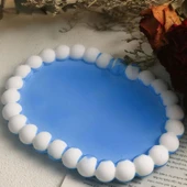 Silikon Kalıp Epoksi Taş Tozu Beton Oval Mini Misketli Bubble Tepsi Kalıbı 17.2X12 CM - 2