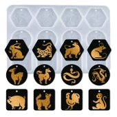 Epoksi Silikon Kalıp 12 Farklı Hayvan Kolye Küpe Kalıbı - 4