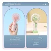 Taşınabilir Mini El Tipi USB Fan - Genç Yetişkin Pudra Rengi - 500mAh - 8