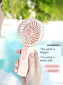 Taşınabilir Mini El Tipi USB Fan - Genç Yetişkin Pudra Rengi - 500mAh - 4