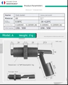 Duckbill Yüzer Anahtar - H Düşük Voltaj 0-110V - 11