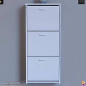 Modilayn WEST Asma Kapı Önü 52x116x26 cm’lik 3 Düşer Kapak 6 Göz Bölmeli Ayakkabılık thumbnail 3