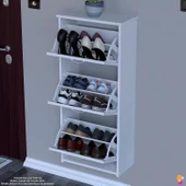 Modilayn WEST Asma Kapı Önü 52x116x26 cm’lik 3 Düşer Kapak 6 Göz Bölmeli Ayakkabılık - 3