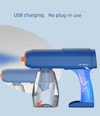 Mavi Işık Dezenfeksiyon Nano Sprey Tabancası - Altı Delikli Mavi Işık +1200mAh +1 Dezenfeksiyon Şişesi +100 Hipokloröz Asit Tableti - 8