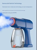 Mavi Işık Dezenfeksiyon Nano Sprey Tabancası - Altı Delikli Mavi Işık +1200mAh +1 Dezenfeksiyon Şişesi +100 Hipokloröz Asit Tableti - 9