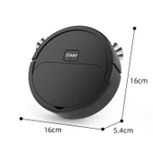 Küçük Otomatik Süpürme Robotu - K16A Siyah Şarjlı - 16x5.4cm - 5