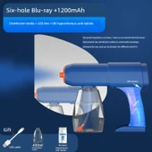 Mavi Işık Dezenfeksiyon Nano Sprey Tabancası - Altı Delikli Mavi Işık +1200mAh +1 Dezenfeksiyon Şişesi +100 Hipokloröz Asit Tableti - 1