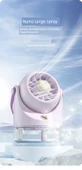 Masaüstü Su Soğutmalı Sprey Fan - Mor - 2000mAh - Mini Taşınabilir Sessiz - 10