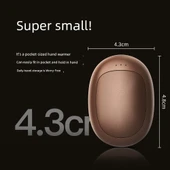 Kahve Çekirdeği Mini Manyetik USB Şarjlı El Isıtıcı - Kahverengi Kahve Çekirdeği - 5000mAh - 5