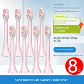 Elektrikli Diş Fırçası Başlığı - W2 Pembe Elmas Temizleme 8 Paket [Geliştirilmiş Bakır Yok] - 1