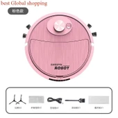 Otomatik Kablosuz Akıllı Robot Süpürge Nemlendirici - 8088 Pembe - 1