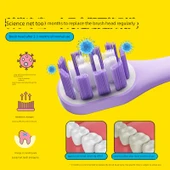 Boyalı Antibakteriyel Diş Fırçası Başlığı Mavi - 8 Paket - 4