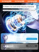 Taşınabilir USB Şarjlı Elektrikli Fan - 15 Saat Dyson Gri - Buz Duyusu Küçük Rüzgar Topu - 5 Hız Ayarlı - Akıllı Dijital Ekran - 4